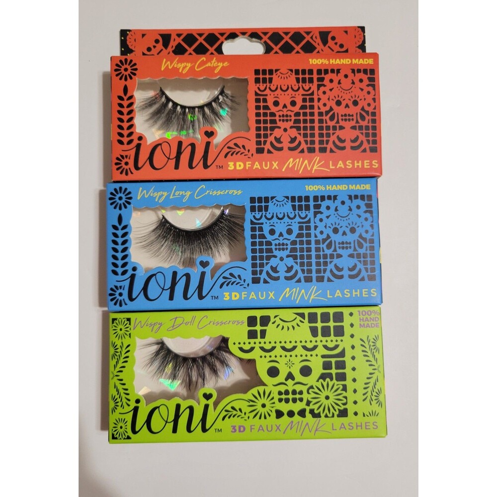 Ioni Lash Bundle Day Of The Dead False Eyelash Lot Set Of 3